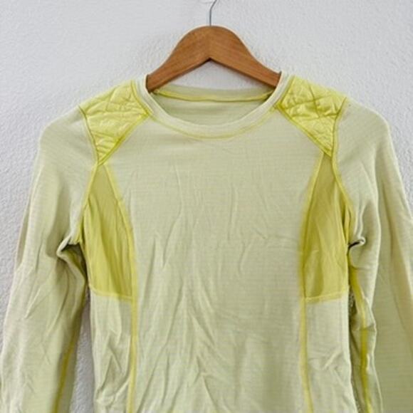 Lululemon Run Ice Queen Slope Stripe Clarity Yellow Long Sleeve Top Size 4 - Picture 2 of 4